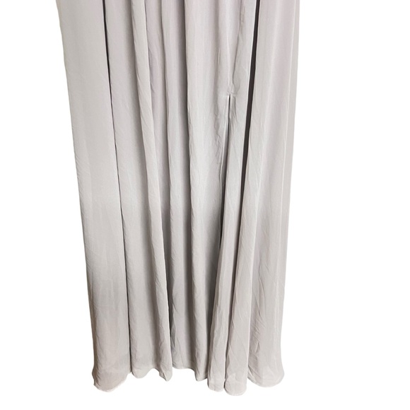 New Lulus Thoughts Of Hue Light Grey Surplice Maxi Dress - Picture 3 of 6